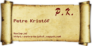 Petre Kristóf névjegykártya